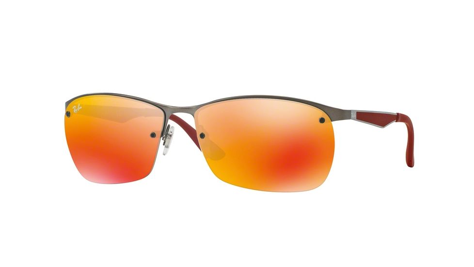 Ray-Ban RB3550 Sunglasses 029/6Q-64 - Matte Gunmetal Frame, Orange Flash Lenses