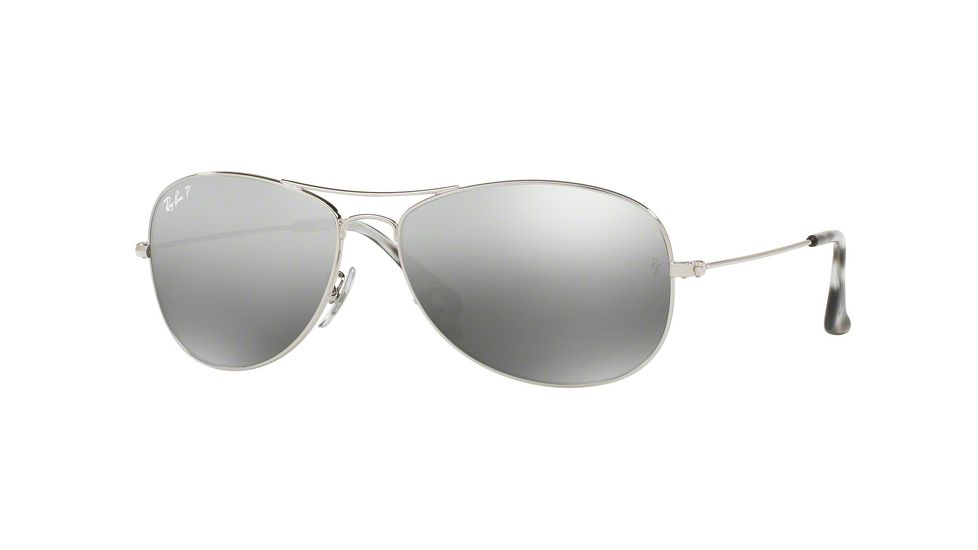 Ray-Ban RB3562 Sunglasses 003/5J-59 - Shiny Silver Frame, Grey Polar Mirror Silver Lenses