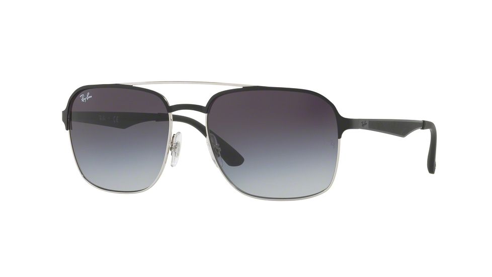 Ray-Ban RB3570 Single Vision Prescription Sunglasses RB3570-90048G-58 - Lens Diameter 58 mm, Frame Color Silver Top Black