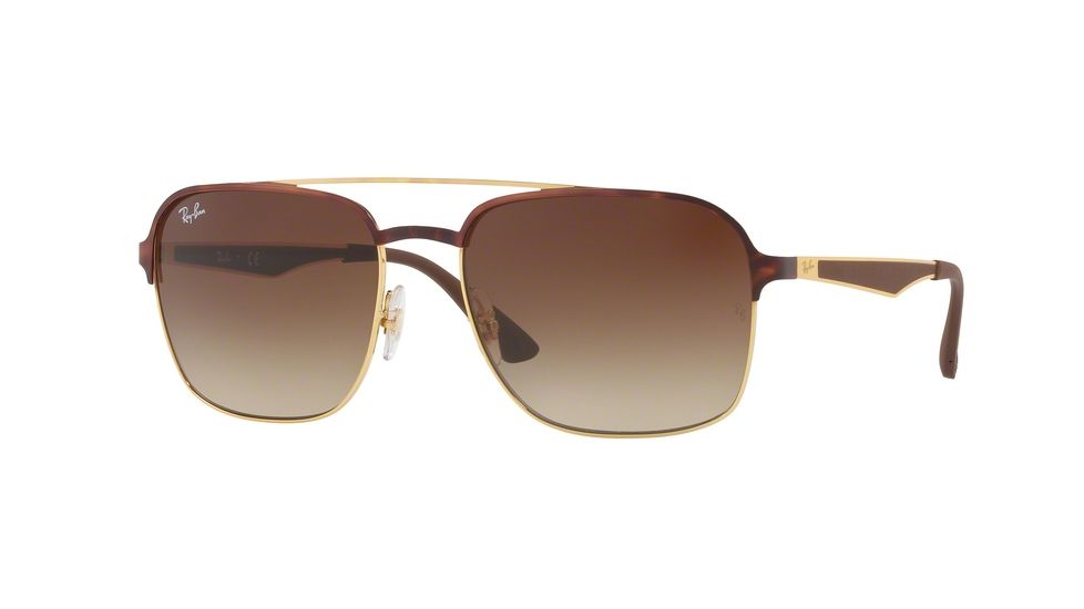 Ray-Ban RB3570 Single Vision Prescription Sunglasses RB3570-900813-58 - Lens Diameter 58 mm, Frame Color Gold/top Havana