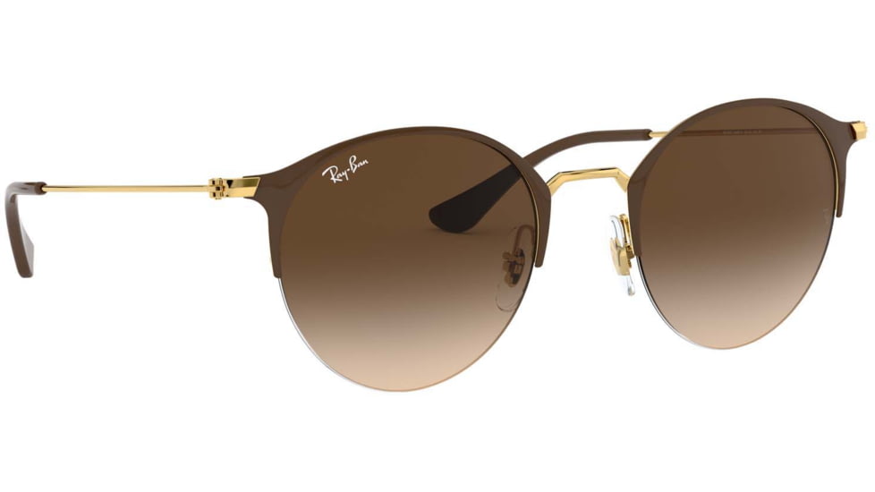 Ray-Ban RB3578 Sunglasses 900913-50 - Gold Top Brown Frame, Brown Gradient Dark Brown Lenses