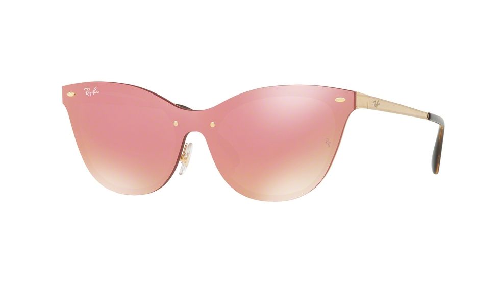 Ray-Ban BLAZE CAT EYE RB3580N Bifocal Prescription Sunglasses RB3580N-043-E4-43 - Lens Diameter 43 mm, Frame Color Brusched Gold