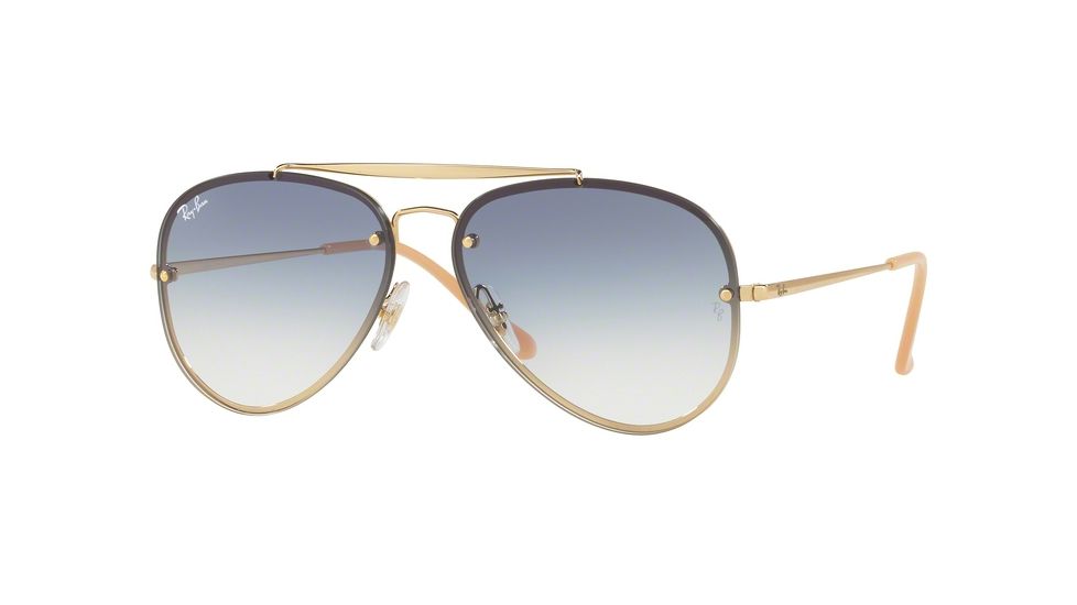 Ray-Ban BLAZE AVIATOR RB3584N Single Vision Prescription Sunglasses RB3584N-001-19-58 - Lens Diameter 58 mm, Frame Color Gold