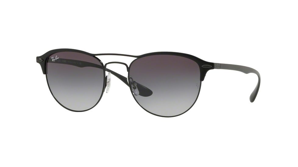 Ray-Ban RB3596 Sunglasses 186/8G-54 - Black On Top Matte Black Frame, Grey Gradient Dark Grey Lenses