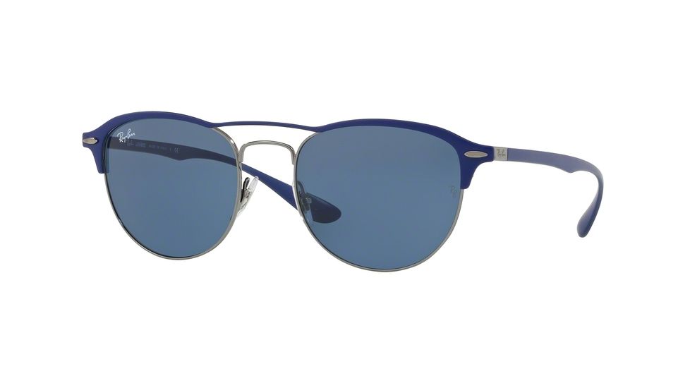 Ray-Ban RB3596 Sunglasses 900580-54 - Gunmetal On Top Matte Blue Frame, Dark Blue Lenses