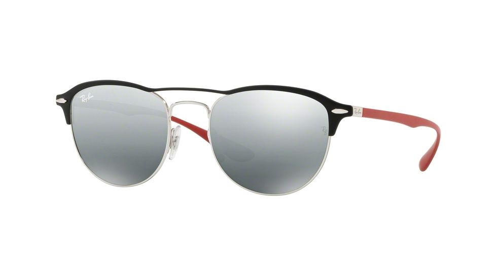 Ray-Ban RB3596 Sunglasses 909188-54 - Silver On Top Matte Black Frame, Grey Mirror Silver Gradient Lenses