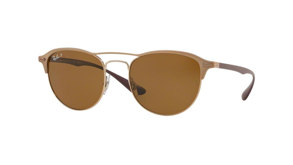 Ray-Ban RB3596 Sunglasses 909283-54 - Light Brown On Top Matte Frame, Dark Brown - Polar Lenses