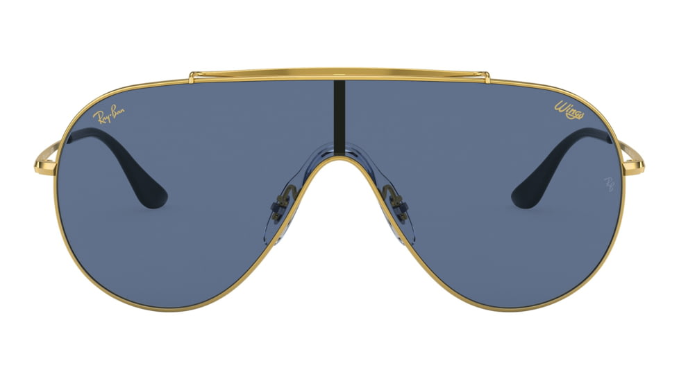 Ray-Ban RB3597 Wings Sunglasses - Mens, Legend Gold Frame, Dark Blue Lens, 33, RB3597-924580-33
