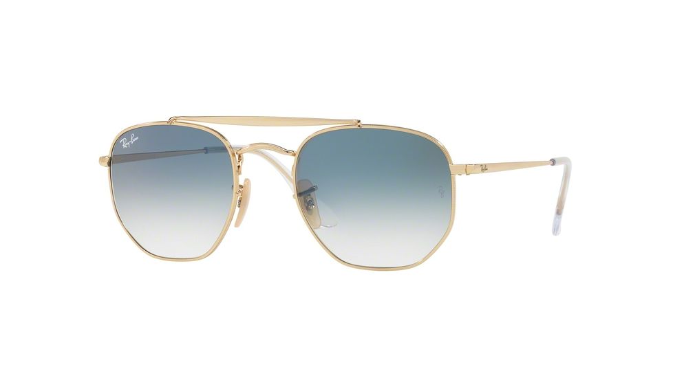 Ray-Ban THE MARSHAL RB3648 Single Vision Prescription Sunglasses RB3648-001-3F-51 - Lens Diameter 51 mm, Frame Color Gold