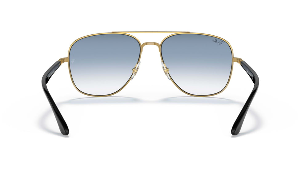 Ray-Ban RB3683 Sunglasses, Clear Gradient Blue Lenses, Black On Arista, 56, RB3683-90003F-56