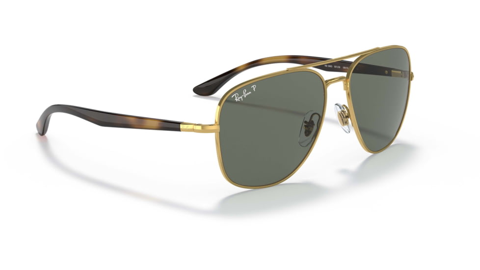 Ray-Ban RB3683 Sunglasses, Polarized Green Lenses, Arista, 56, RB3683-001-58-56