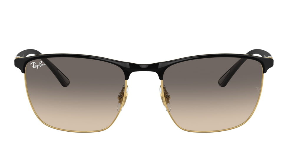 Ray-Ban RB3686 Sunglasses, Black On Arista Frame, Clear Gradient Grey Lens, 57, RB3686-187-32-57