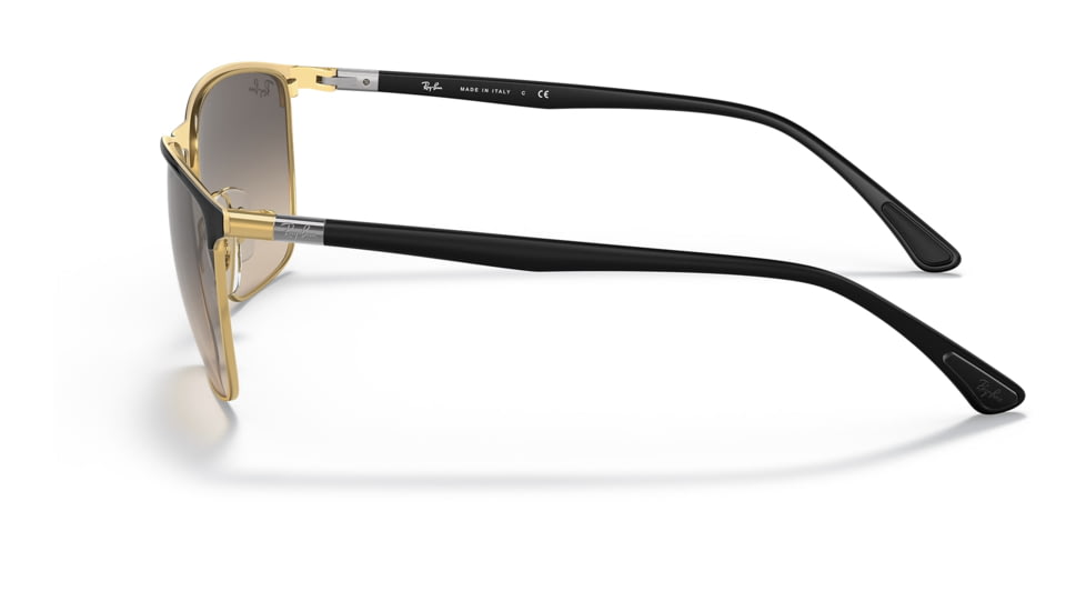 Ray-Ban RB3686 Sunglasses, Black On Arista Frame, Clear Gradient Grey Lens, 57, RB3686-187-32-57