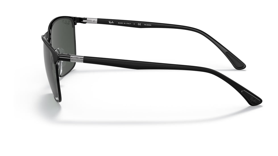 Ray-Ban RB3686 Sunglasses, Matte Black On Black Frame, Dark Grey Lens, Polarized, 57, RB3686-186-K8-57
