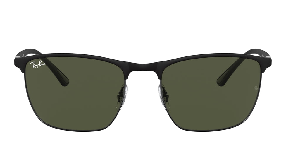 Ray-Ban RB3686 Sunglasses, Matte Black On Black Frame, Green Lens, 57, RB3686-186-31-57