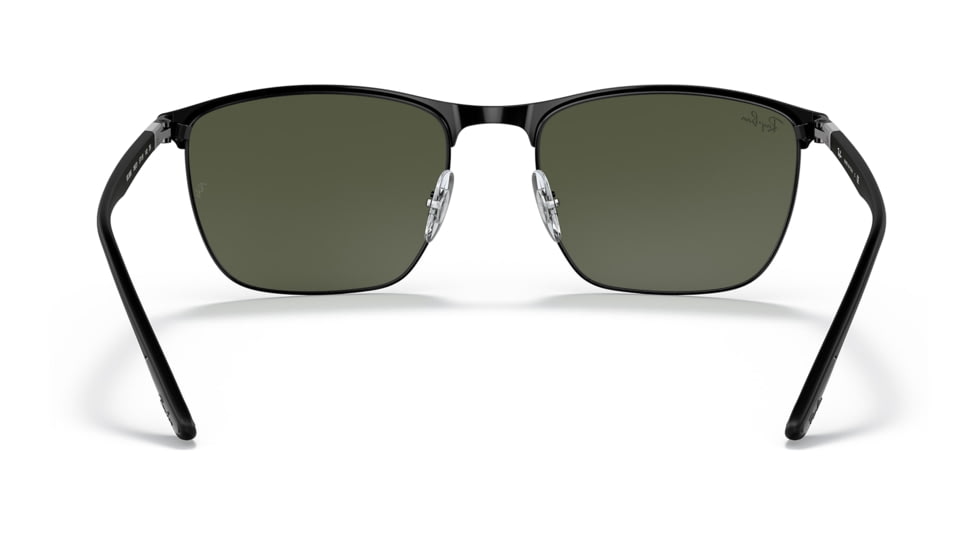 Ray-Ban RB3686 Sunglasses, Matte Black On Black Frame, Green Lens, 57, RB3686-186-31-57