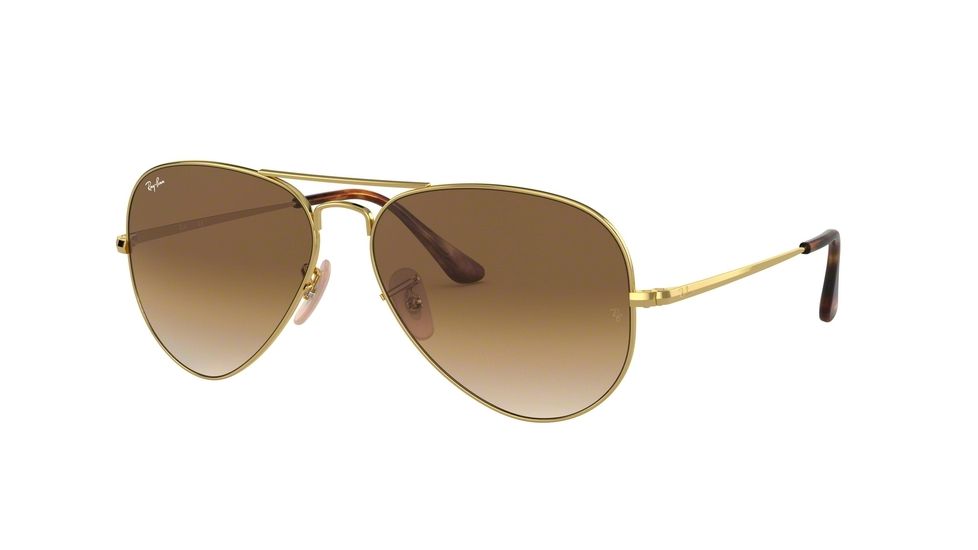 Ray-Ban RB3689 Bifocal Prescription Sunglasses, 58mm, Gold, RB3689-914751-58-BI