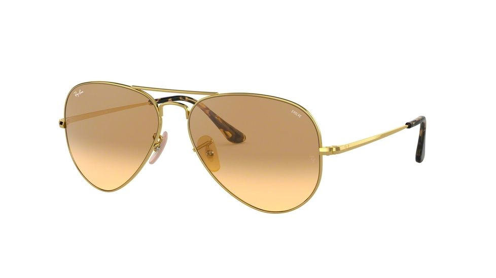 Ray-Ban RB3689 Bifocal Prescription Sunglasses, 58mm, Gold, RB3689-9150AC-58-BI