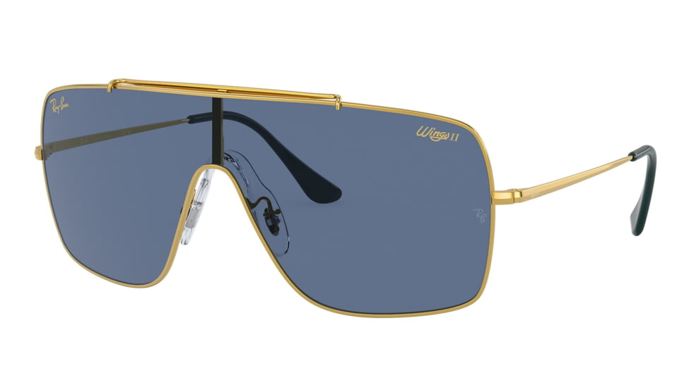 Ray-Ban RB3697 Wings II Sunglasses - Mens, Legend Gold Frame, Dark Grey Lens, 35, RB3697-924687-35