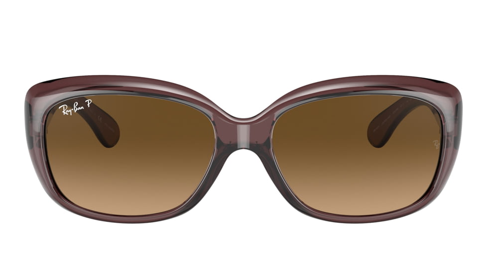 Ray-Ban RB4101 Jackie Ohh Sunglasses - Womens, Transparent Dark Brown Frame, Brown Gradient Lens, Polarized, 58, RB4101-6593M2-58