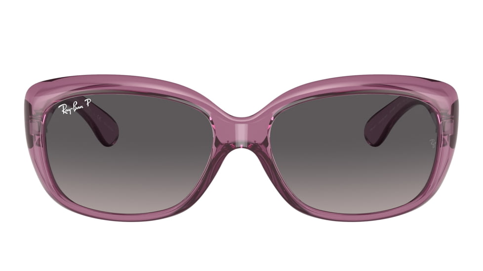Ray-Ban RB4101 Jackie Ohh Sunglasses - Womens, Transparent Violet Frame, Grey Gradient Lens, Polarized, 58, RB4101-6591M3-58