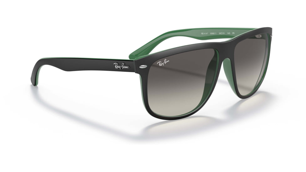 Ray-Ban RB4147 Standard Sunglasses, Grey Gradient Lenses, Matte Black On Green, 56, RB4147-656811-56