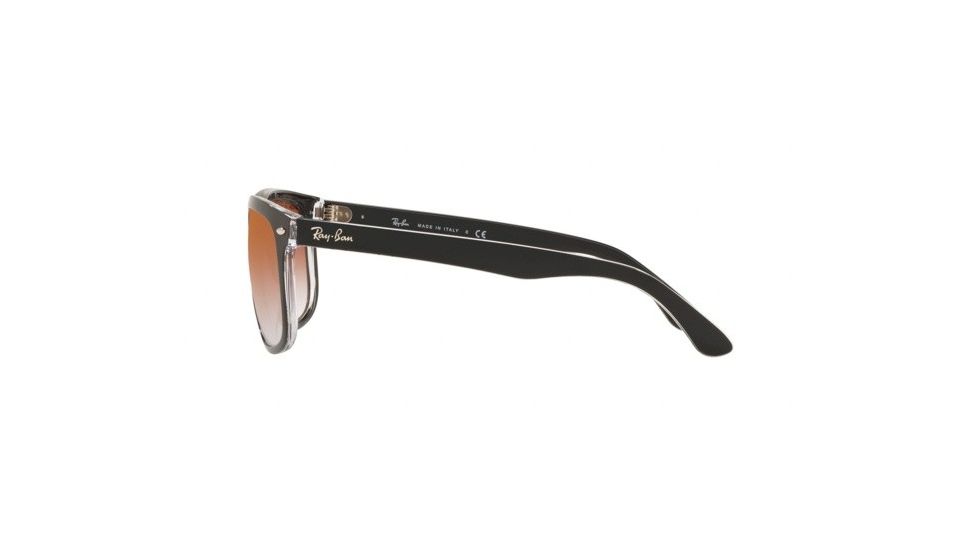 Ray-Ban RB4147 Sunglasses 6039V0-60 - Top Black On Transparent Frame, Clear Gradient Red Mirror Red Lenses
