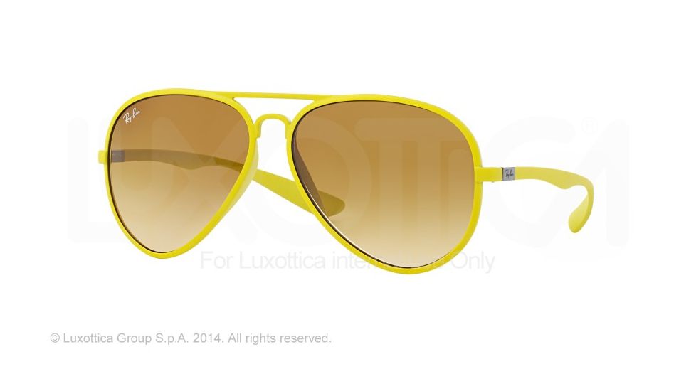 Ray-Ban RB4180 Sunglasses 60852L-58 - Metallized Yellow Frame, Yellow Gradient Brown Lenses