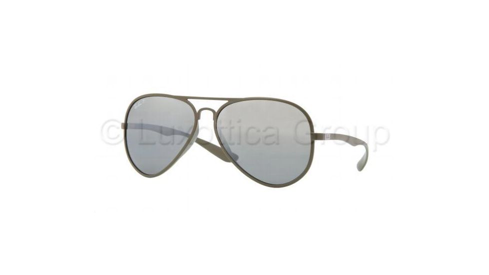Ray-Ban RB4180 Sunglasses 882/82-5913 - Matte Military Green Frame, Polarized Gray Mirror Silver Grad. Lenses