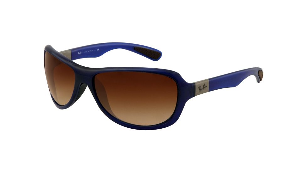 Ray-Ban RB4189 Sunglasses 600513-6416 - Shiny Blue Frame, Brown Gradient Lenses