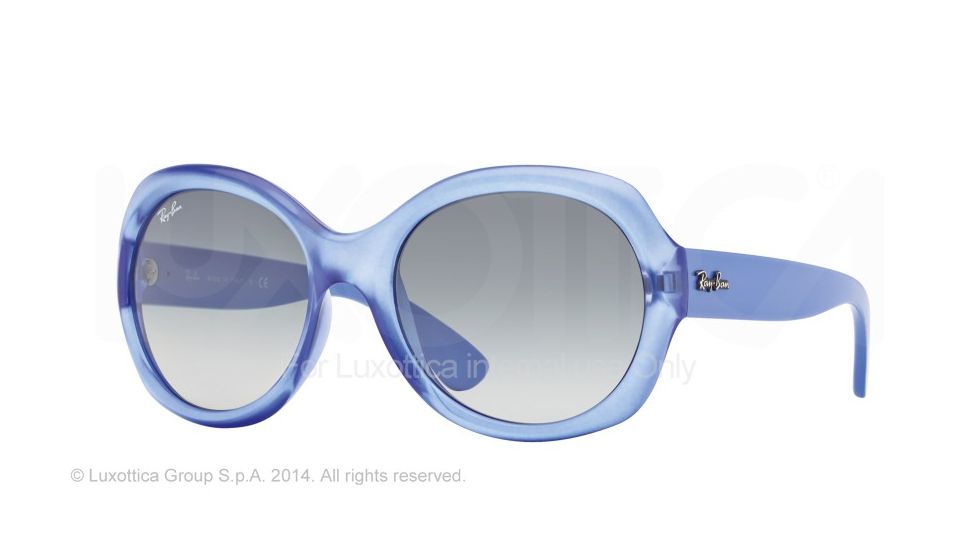 Ray-Ban RB4191 Sunglasses 61068G-57 - Demiglos Trasparent Blue Frame, Gradient Grey Lenses