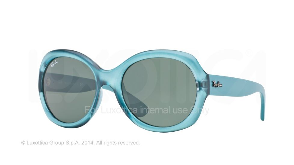 Ray-Ban RB4191 Sunglasses 610771-57 - Demiglos Trasparent Oil Frame, Green Lenses
