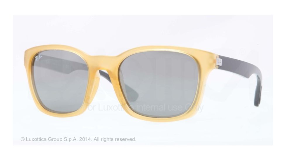 Ray-Ban RB4197 Progressive Prescription Sunglasses RB4197-60436G-56 - Lens Diameter 56 mm, Frame Color Opal Yellow