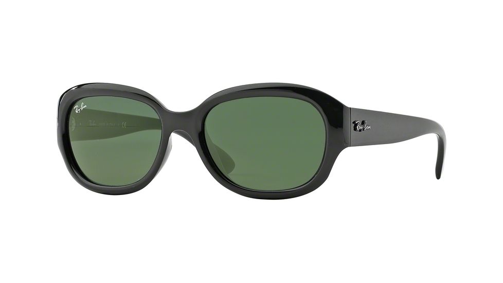 Ray-Ban RB4198 Sunglasses 601-55 - Black Frame, Crystal Green Lenses