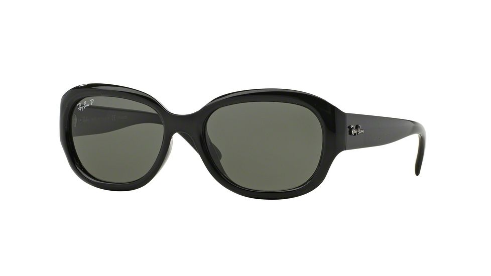 Ray-Ban RB4198 Sunglasses 601/58-55 - Black Frame, Crystal Green Polarized Lenses