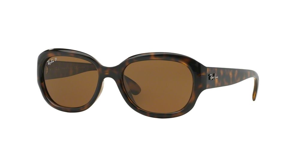 Ray-Ban RB4198 Sunglasses 710/57-55 - Light Havana Frame, Crystal Brown Polarized Lenses