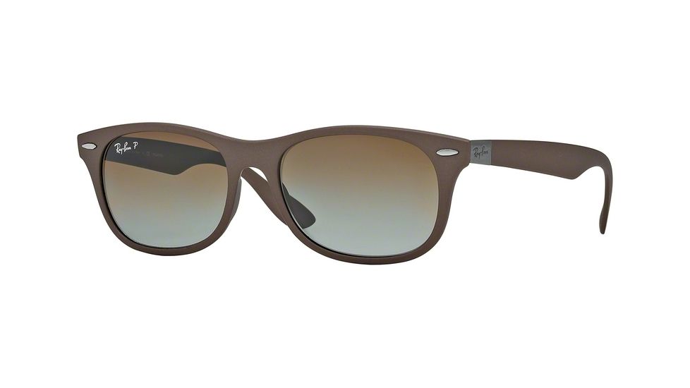Ray-Ban RB4207 Sunglasses 6033T5-52 - Matte Brown Frame, Grey Gradient Brown Polar Lenses
