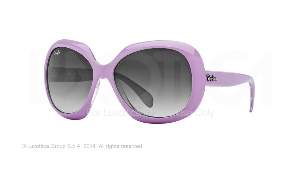 Ray-Ban RB4208 Sunglasses 610211-55 - Top Pink On Trasparent Frame, Grey Gradient Dark Grey Lenses