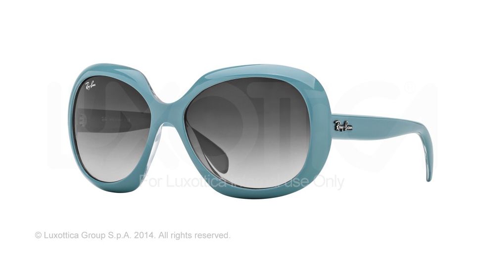 Ray-Ban RB4208 Sunglasses 61048G-55 - Top Green On Trasparent Frame, Grey Gradient Lenses