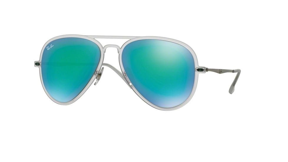 Ray-Ban RB4211 Sunglasses 646/3R-56 - Matte Trasparent Frame, Green Mirror Lenses