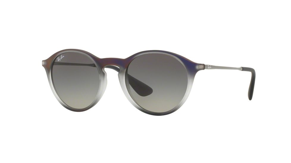 Ray-Ban RB4243 Sunglasses 622311-49 - Violet Shot On Black Frame, Light Grey Gradient Grey Lenses