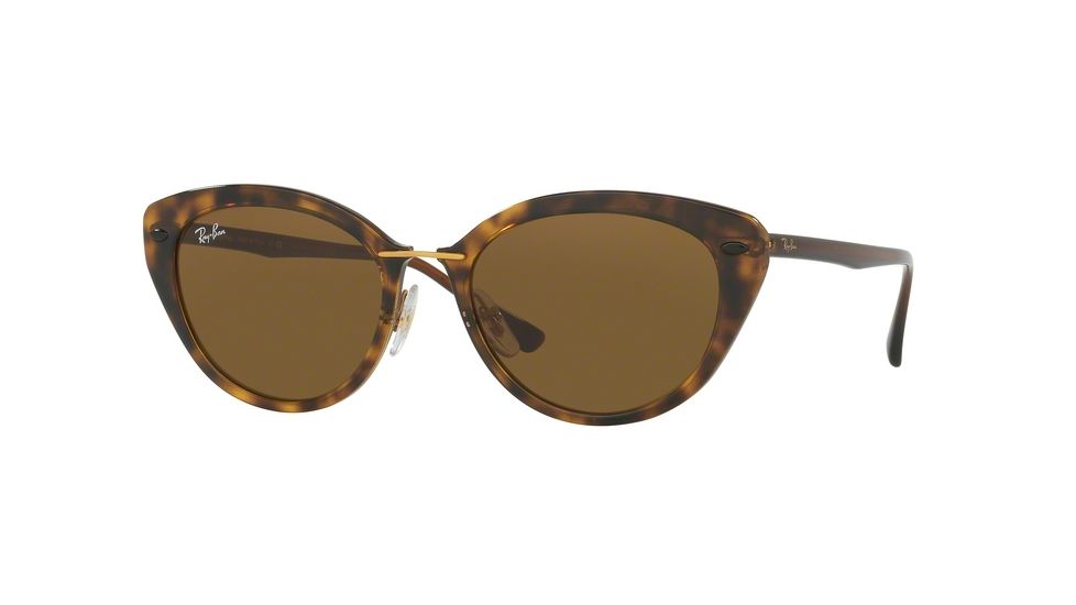Ray-Ban RB4250 Sunglasses 710/73-52 - Shiny Havana Frame, Dark Brown Lenses