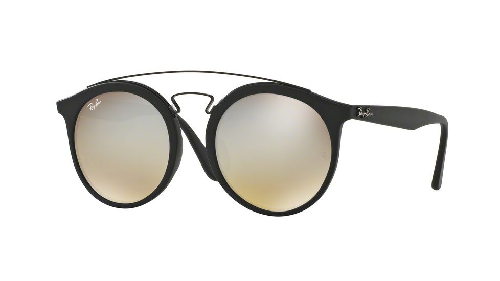 Ray-Ban RB4256F Sunglasses 6253B8-52 - Matte Black Frame, Mirror Gradient Grey Lenses