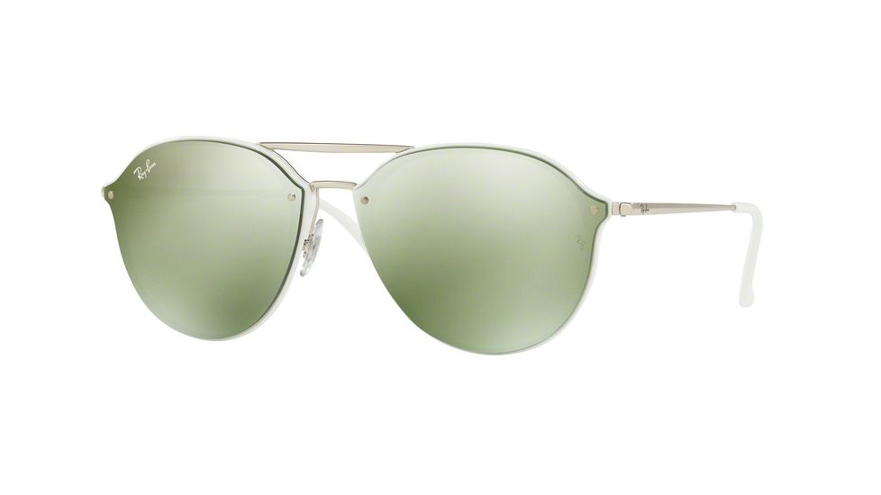 Ray-Ban RB4292N Sunglasses 671/30-62 - White Frame, Dark Green Mirror Silver Lenses