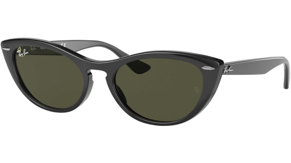 Ray-Ban RB4314N Sunglasses 601/31-54 - Womens, Black Frame, Green Lenses