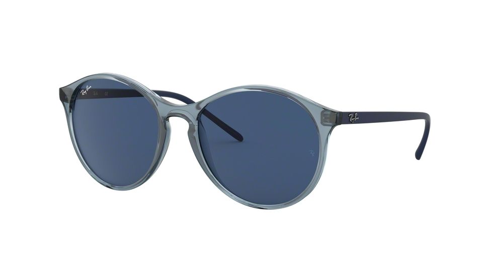 Ray-Ban RB4371F Sunglasses 126480-55 - Trasparent Blue Frame, Blue Lenses