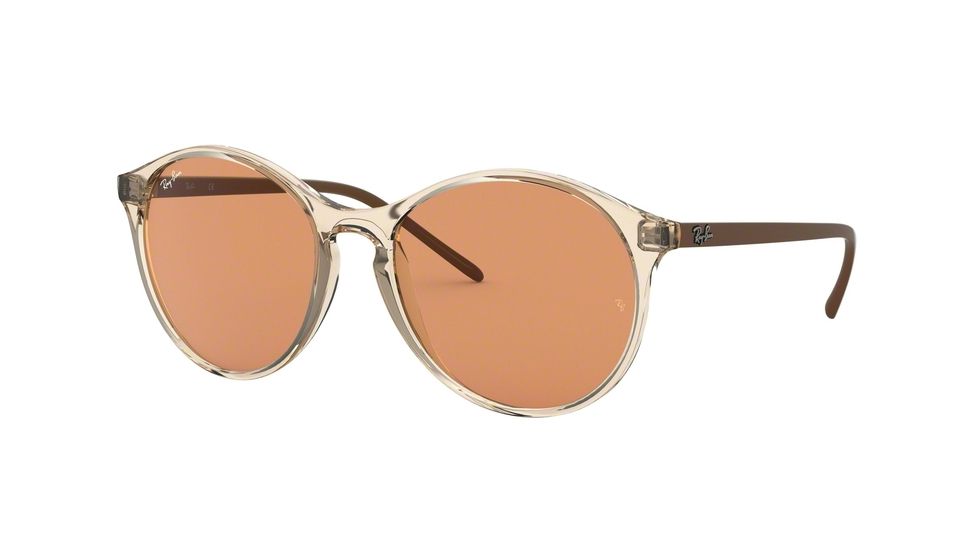 Ray-Ban RB4371F Sunglasses 126774-55 - Trasparent Light Brown Frame, Orange Lenses