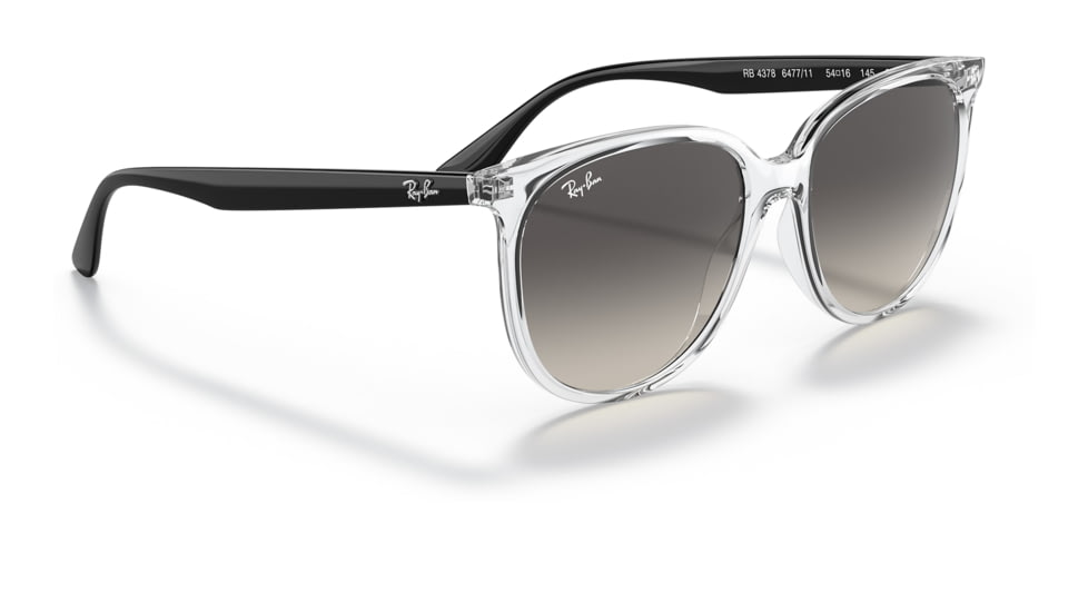 Ray-Ban RB4378 Sunglasses, Transparent Frame, Grey Gradient Lens, 54, RB4378-647711-54