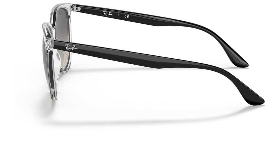 Ray-Ban RB4378 Sunglasses, Transparent Frame, Grey Gradient Lens, 54, RB4378-647711-54