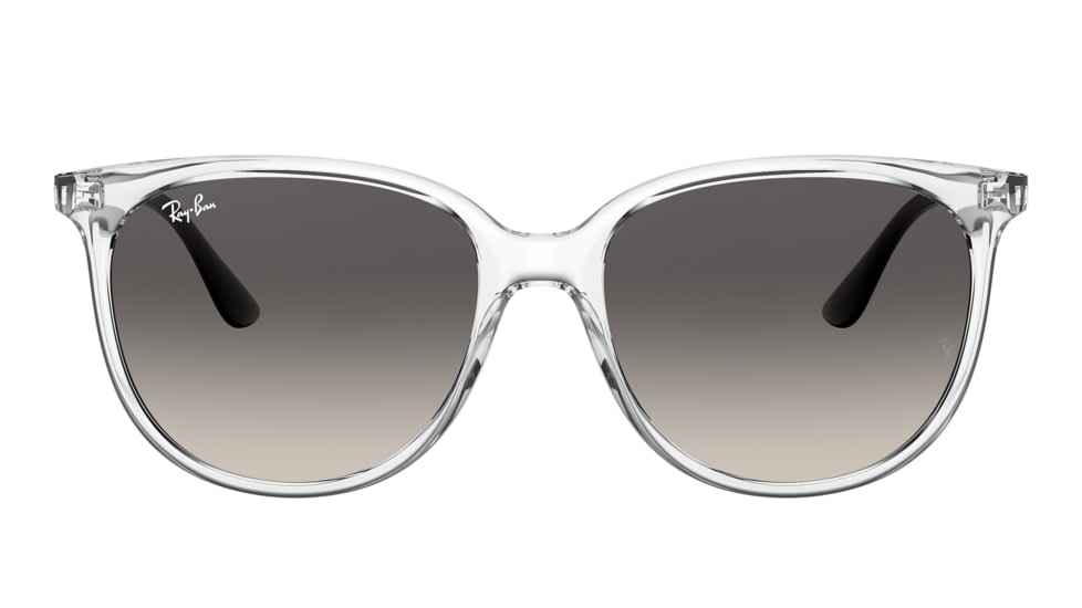 Ray-Ban RB4378F Sunglasses, Transparent Frame, Grey Gradient Lens, Asian Fit, 54, RB4378F-647711-54